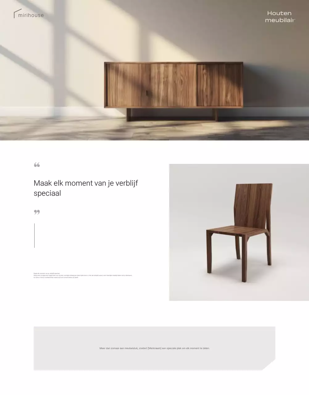 Beige minimalistische meubeladvertentie