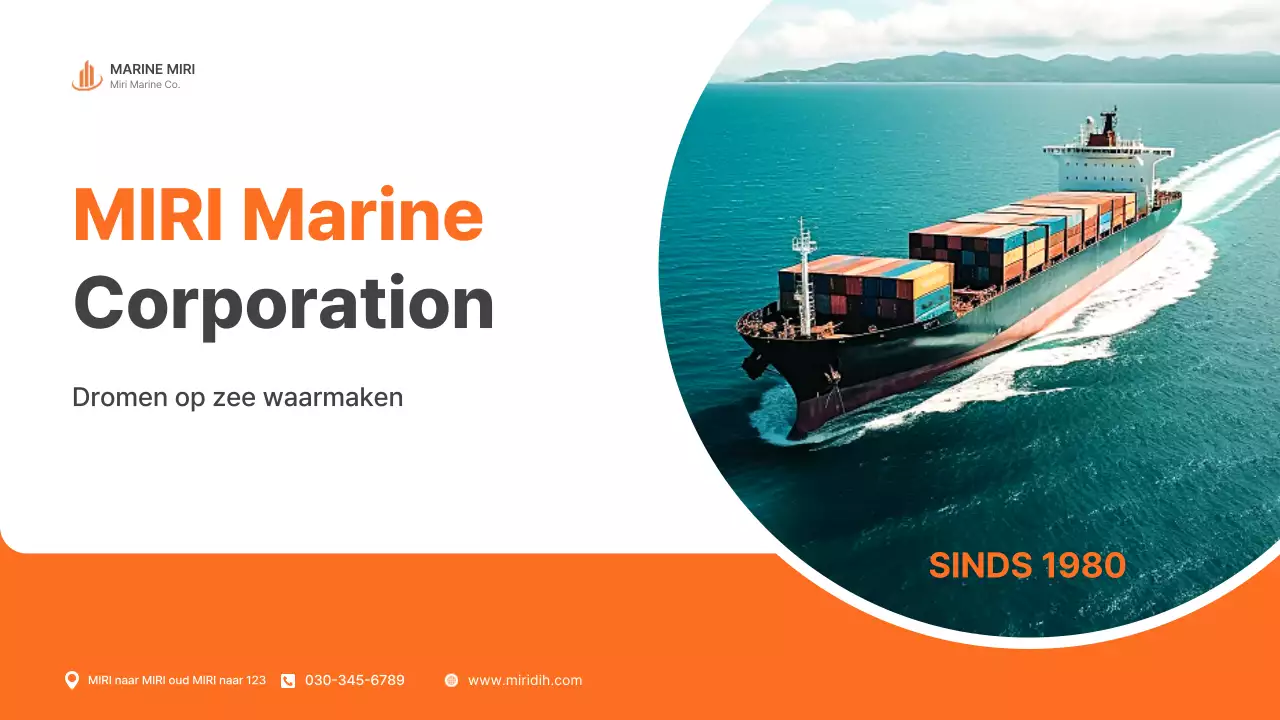 Oranje moderne scheepvaartadvertentie