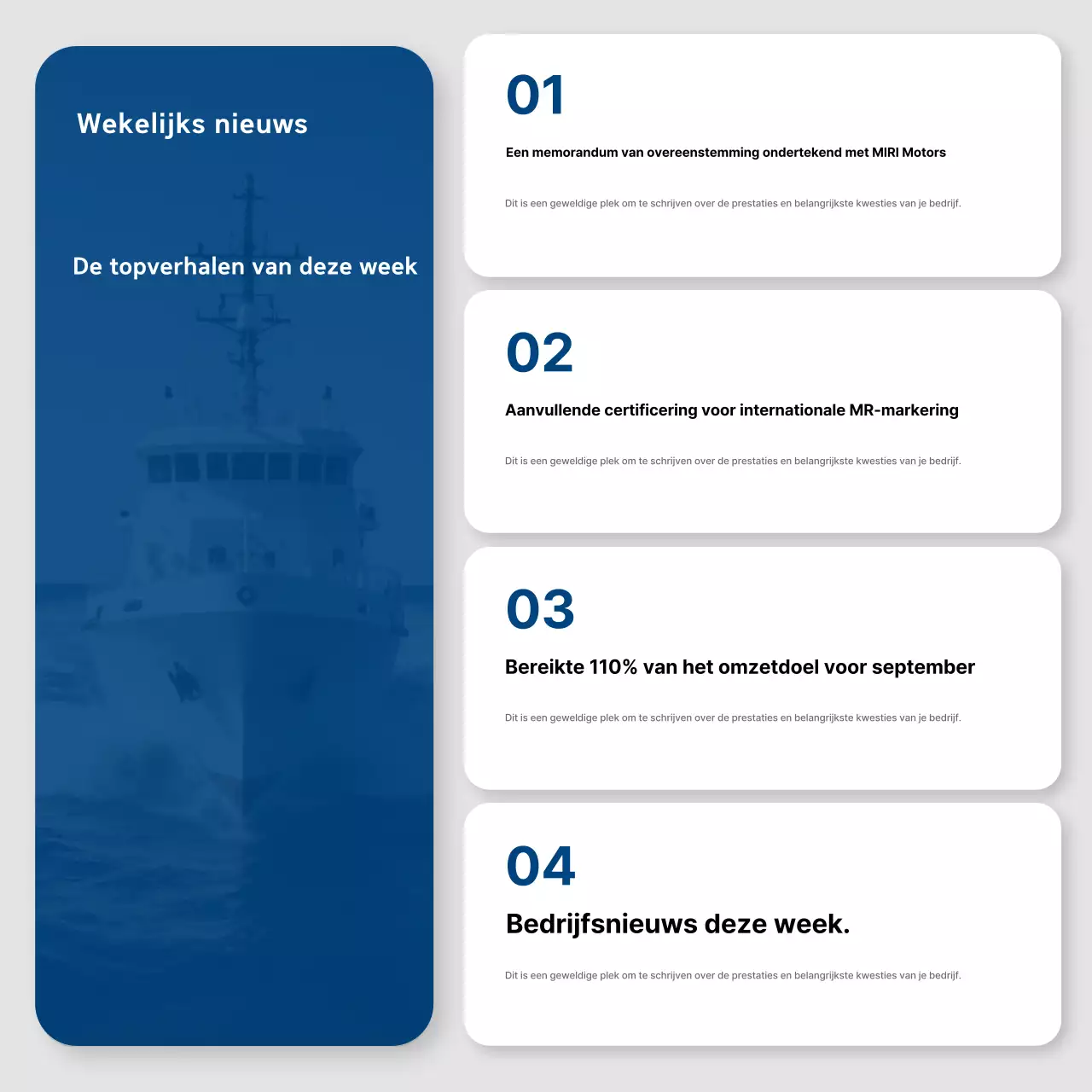 Blauwe moderne nieuwsinformatielevering