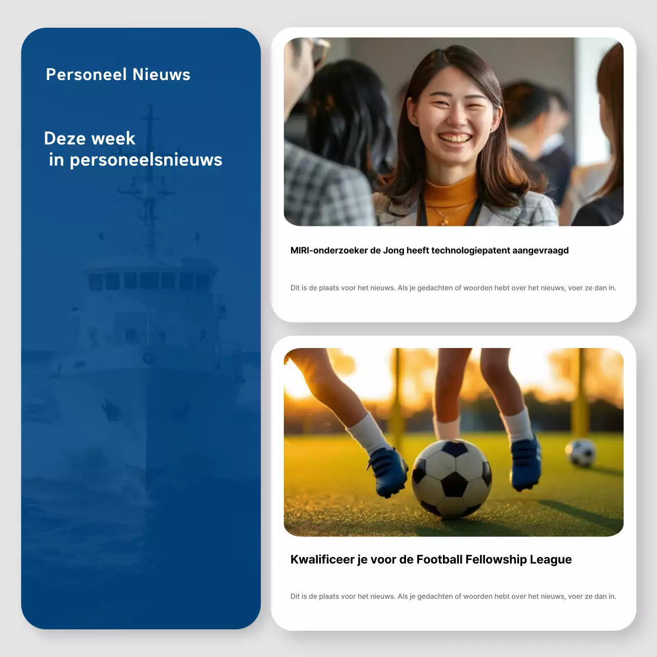 Blauwe moderne nieuwsinformatielevering