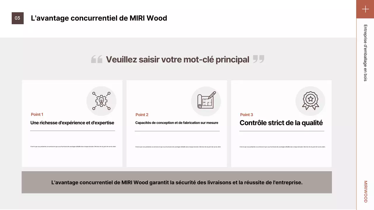 Présentation de l'emballage marron soigné