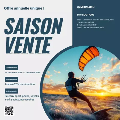 Publicité de vente moderne bleue