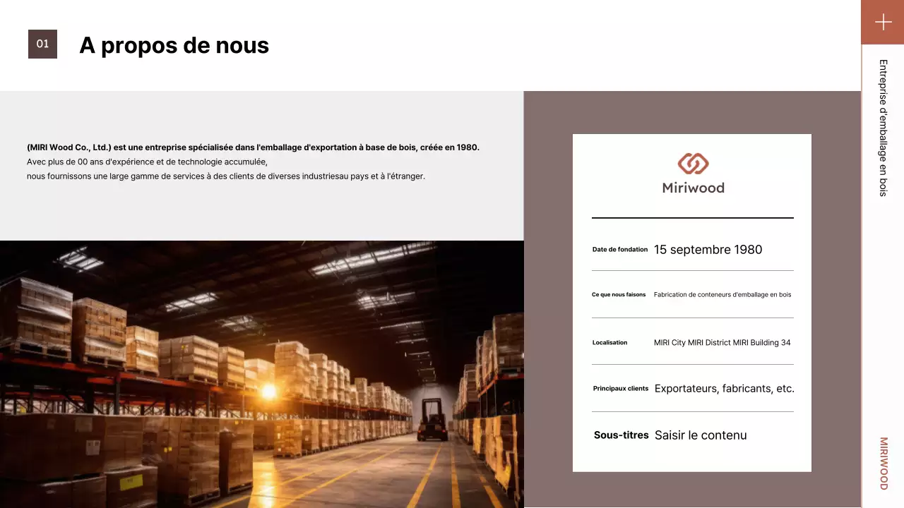 Présentation de l'emballage marron soigné