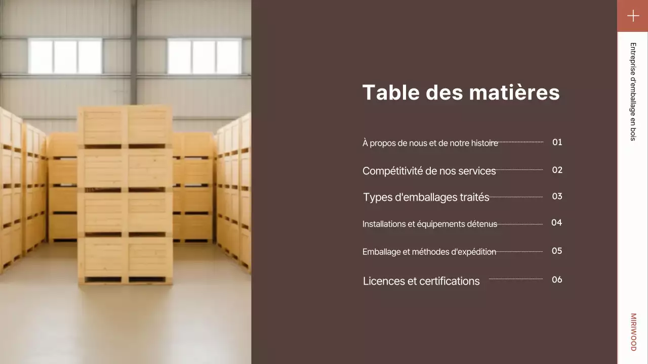 Présentation de l'emballage marron soigné