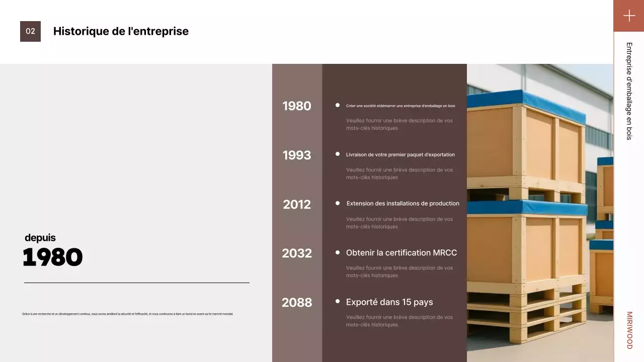 Présentation de l'emballage marron soigné