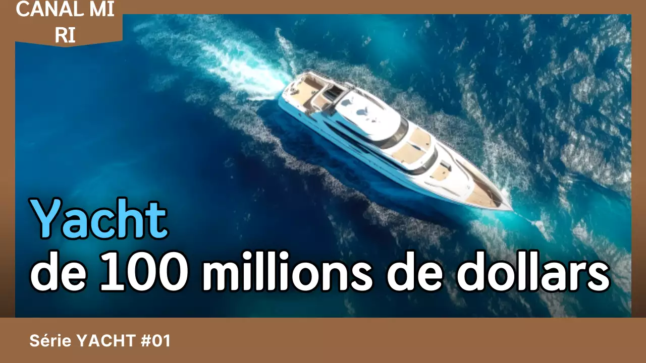 Publicité pour un yacht bleu moderne