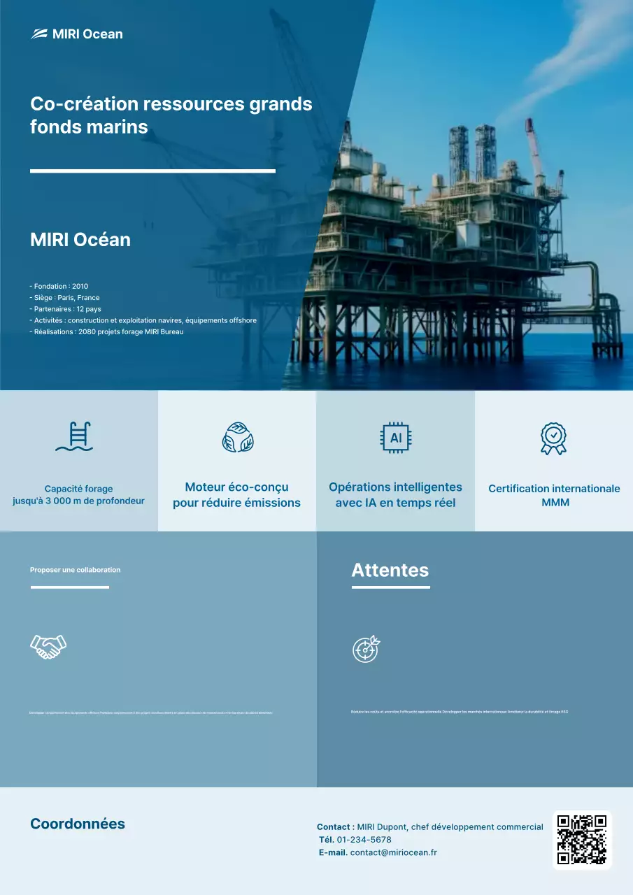 Promotion de la technologie marine moderne bleue