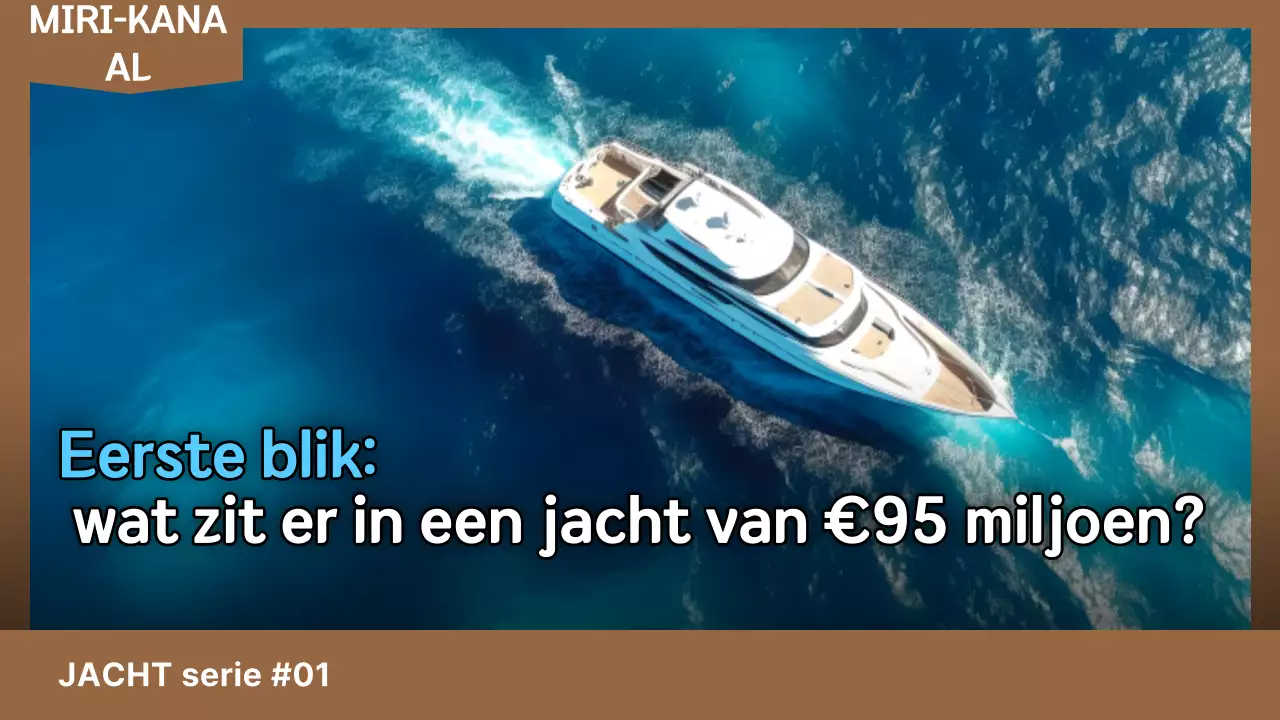 Advertentie voor een blauw modern jacht