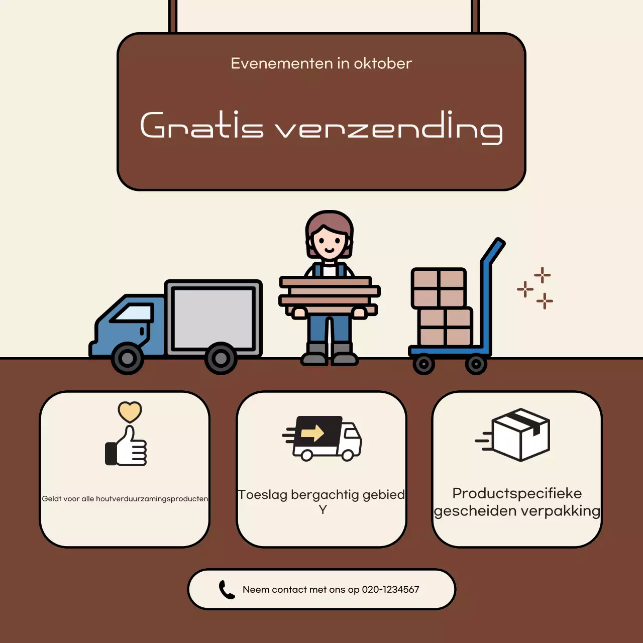 Bruine eenvoudige evenementengids