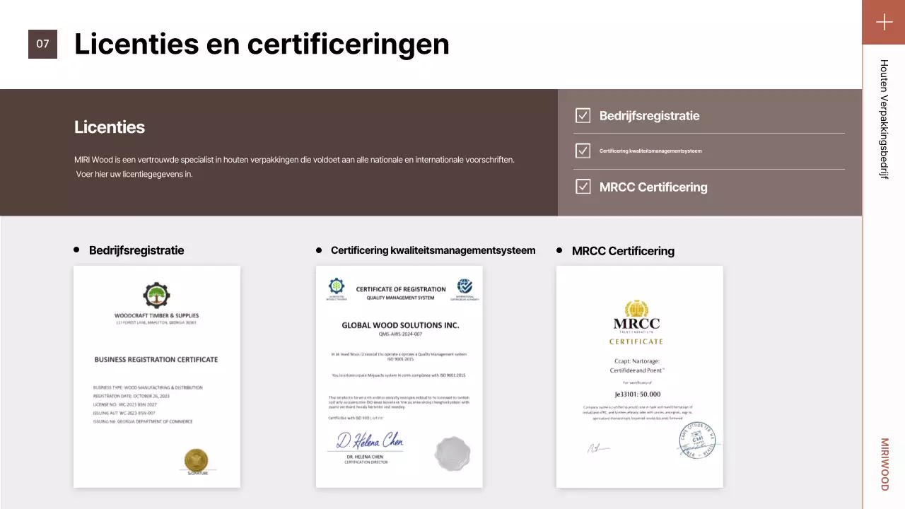 Introductie van de bruine, nette verpakking