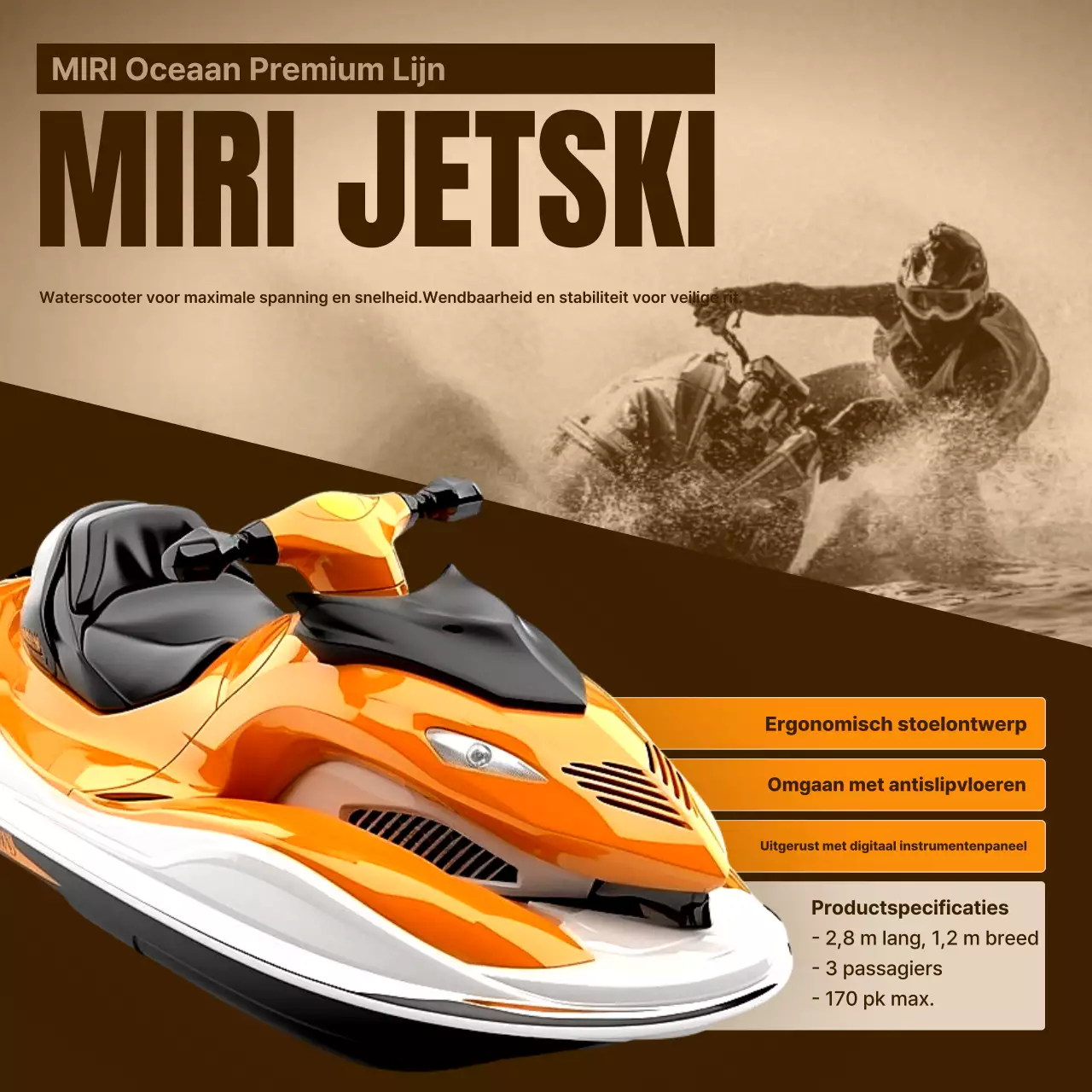 Oranje Moderne Watersport Advertentie