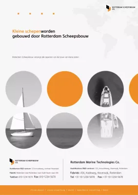 Oranje moderne scheepsbouwadvertentie