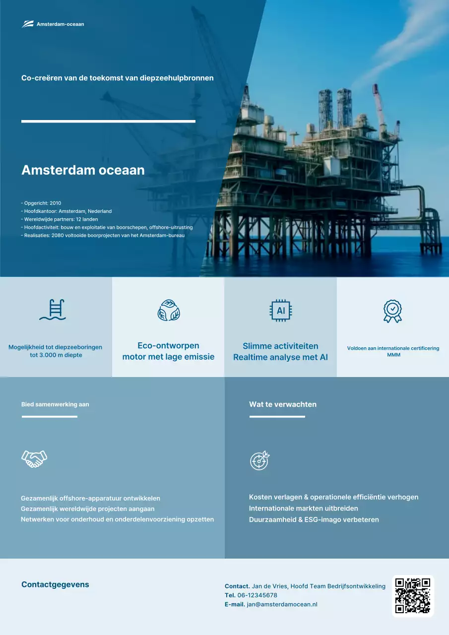 Promotie van blauwe moderne maritieme technologie