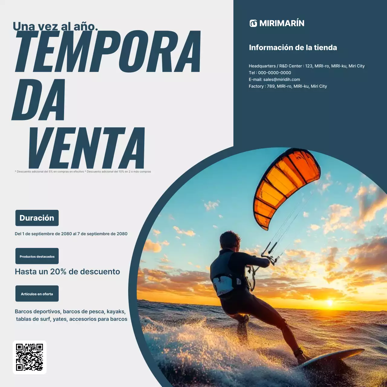 Anuncio de venta moderno azul