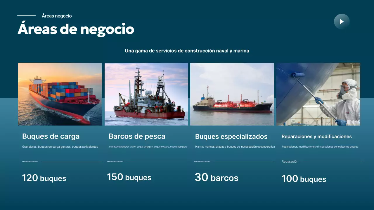 Promoción de la industria naviera moderna en color azul cielo