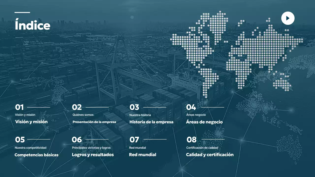 Promoción de la industria naviera moderna en color azul cielo