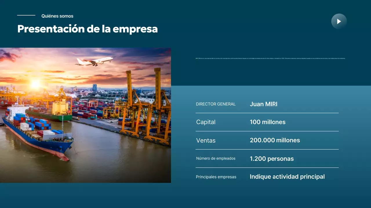 Promoción de la industria naviera moderna en color azul cielo