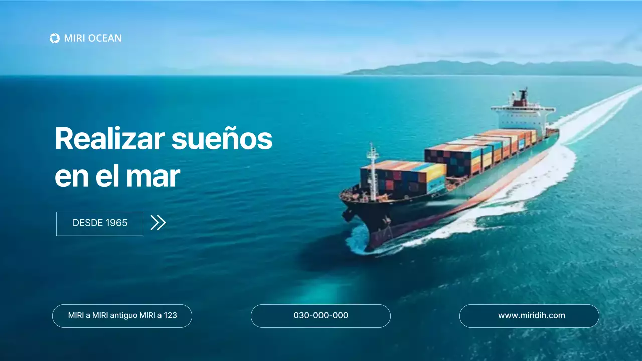 Promoción de la industria naviera moderna en color azul cielo