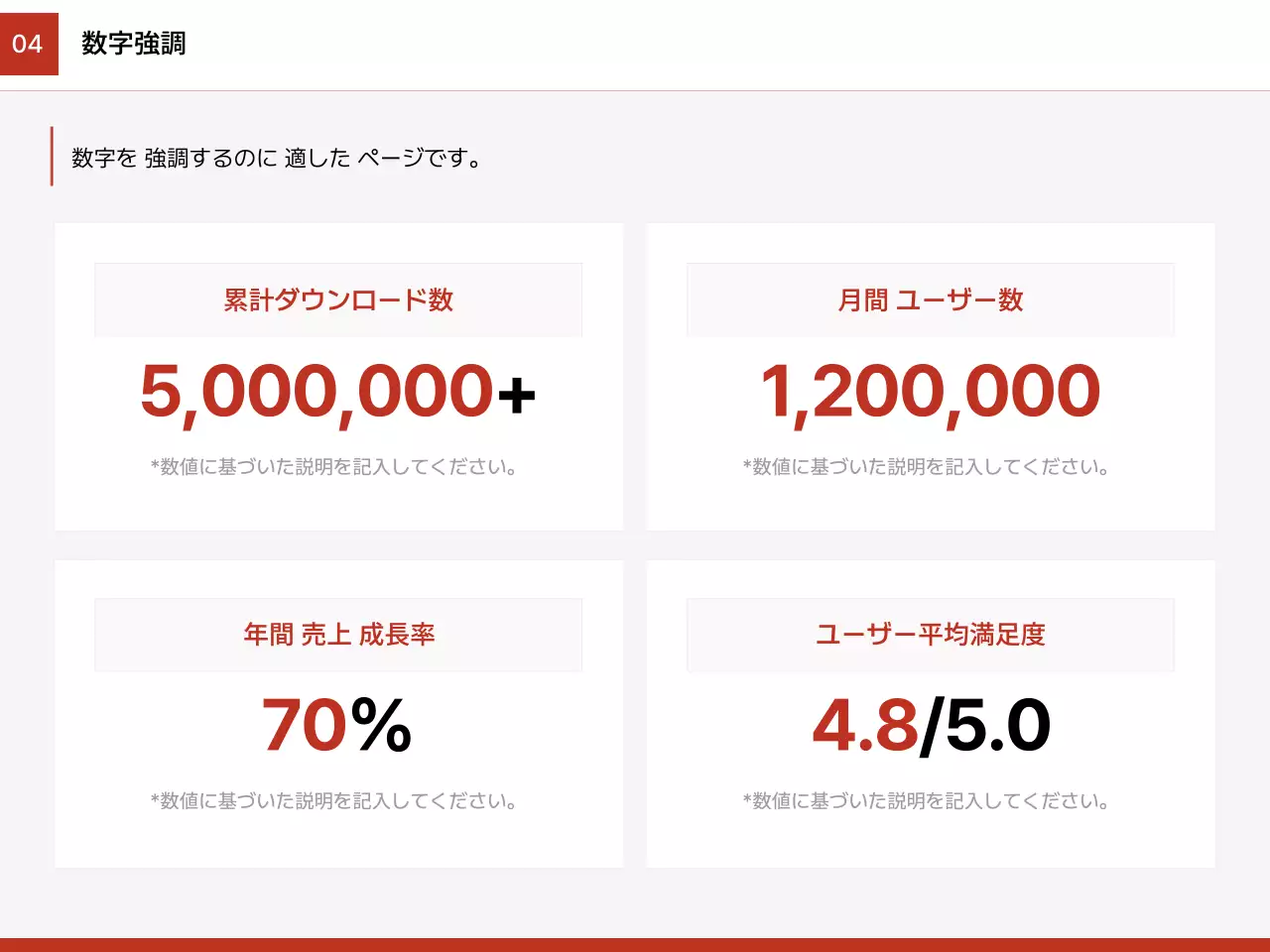 赤 シンプル ビジネス プレゼンテーション