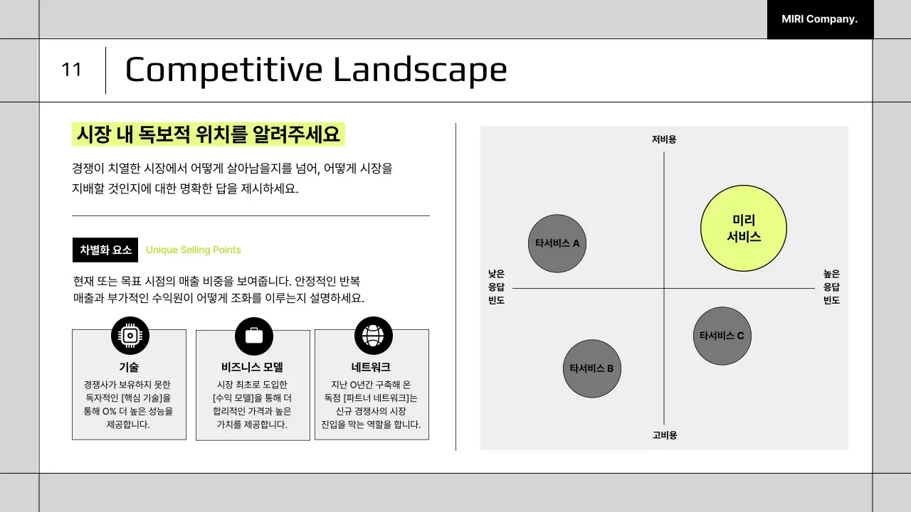 회색 모던 발표 자료 설명