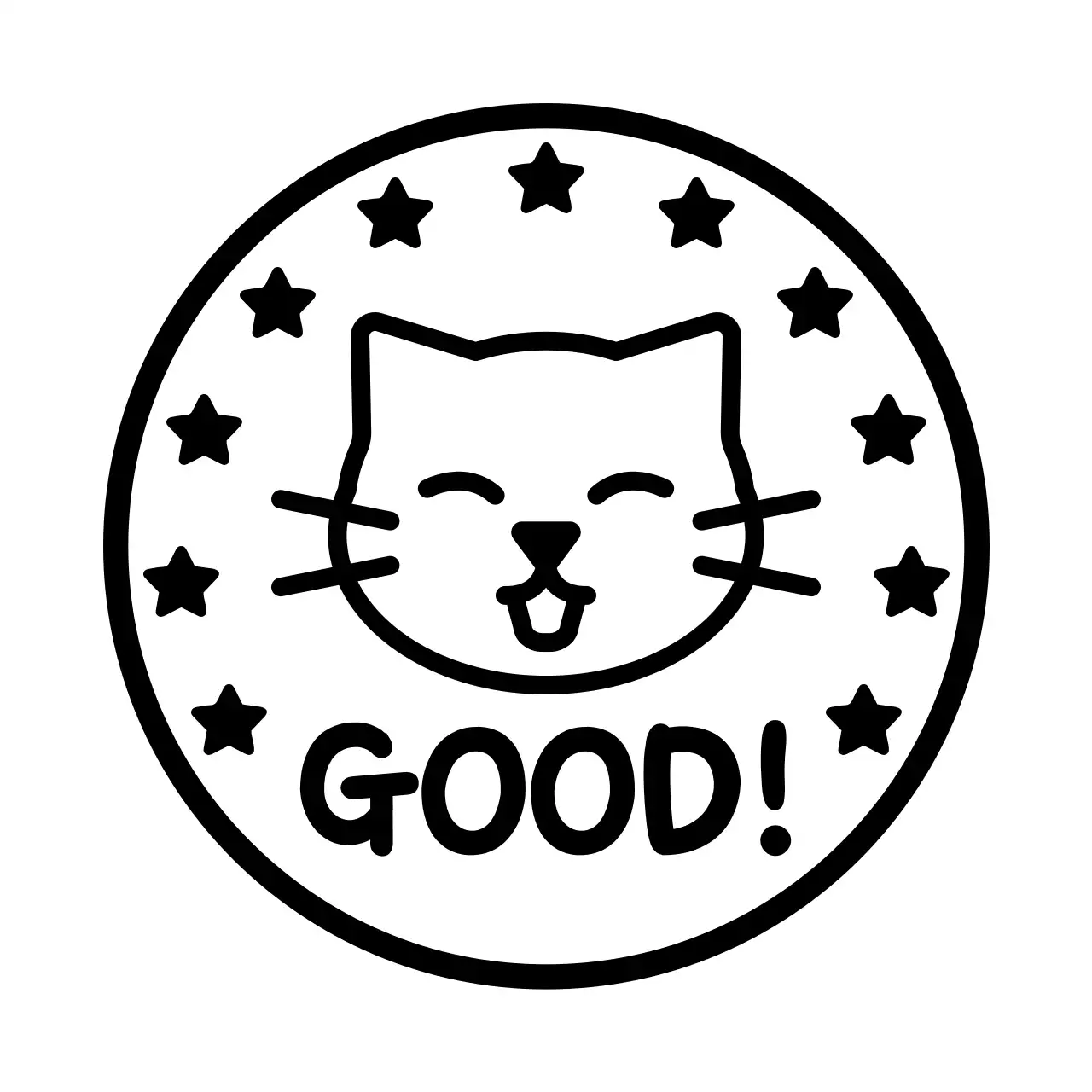 black simple cute cat symbol