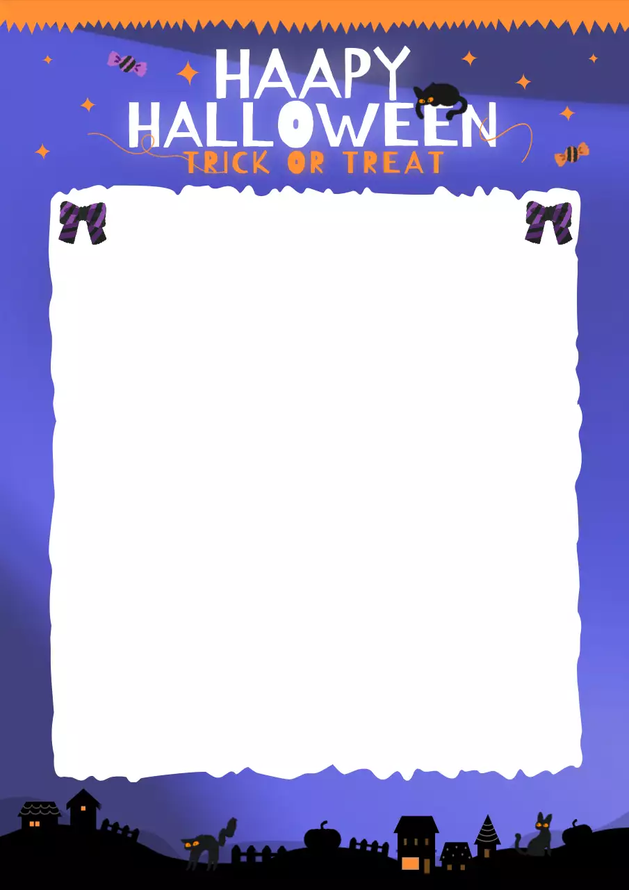 보라색 귀여운 할로윈 편지지