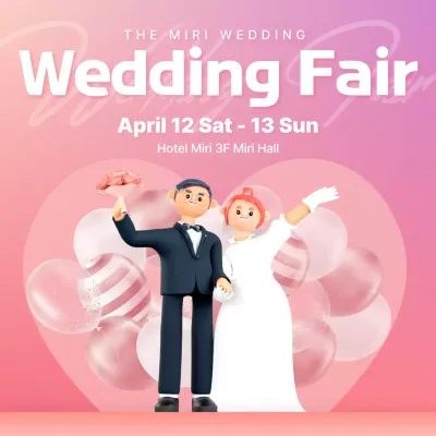 An adorable wedding fair ad with a pink theme