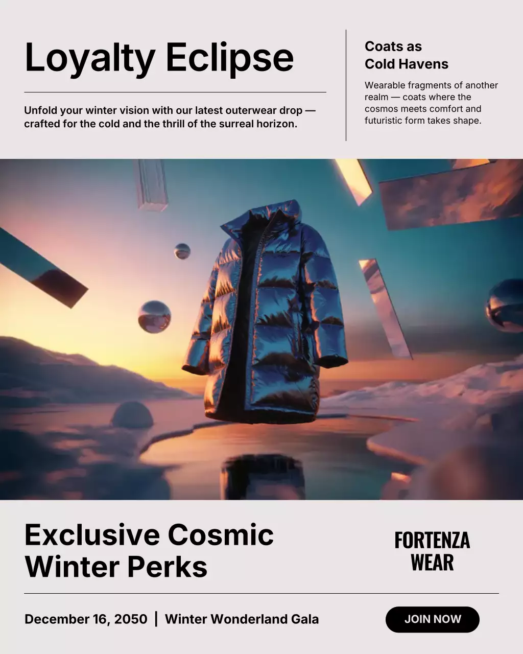 Silver Futuristic Winter Promotion Instagram Post