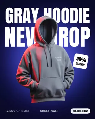 Grey Trendy Fashion Promotion Instagram Post