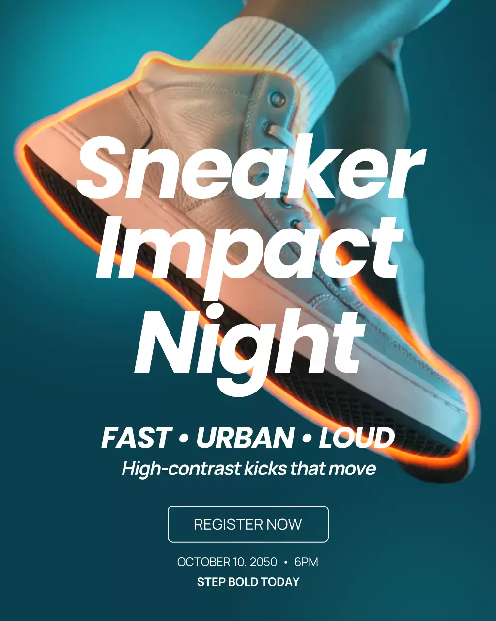 neon urban sneaker event announcement