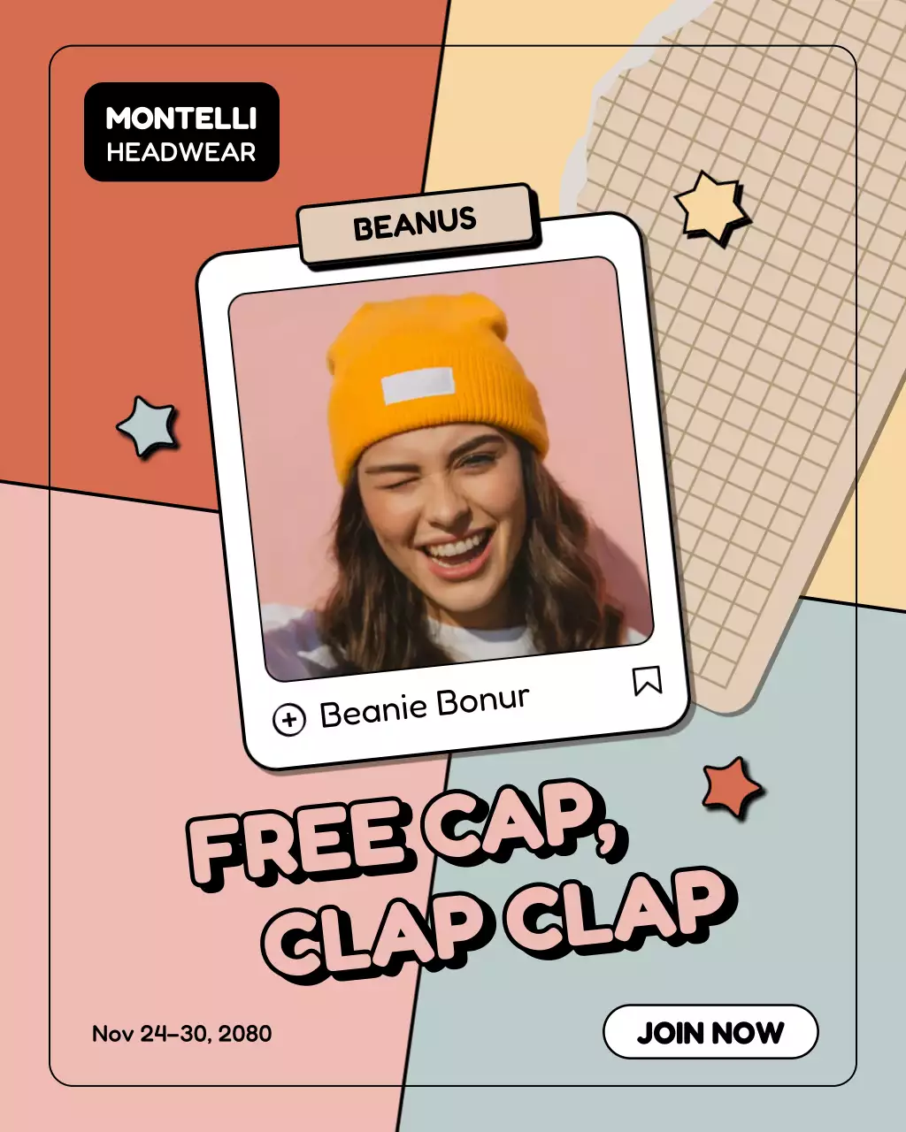 Yellow Trendy Headwear Promotion Instagram Post