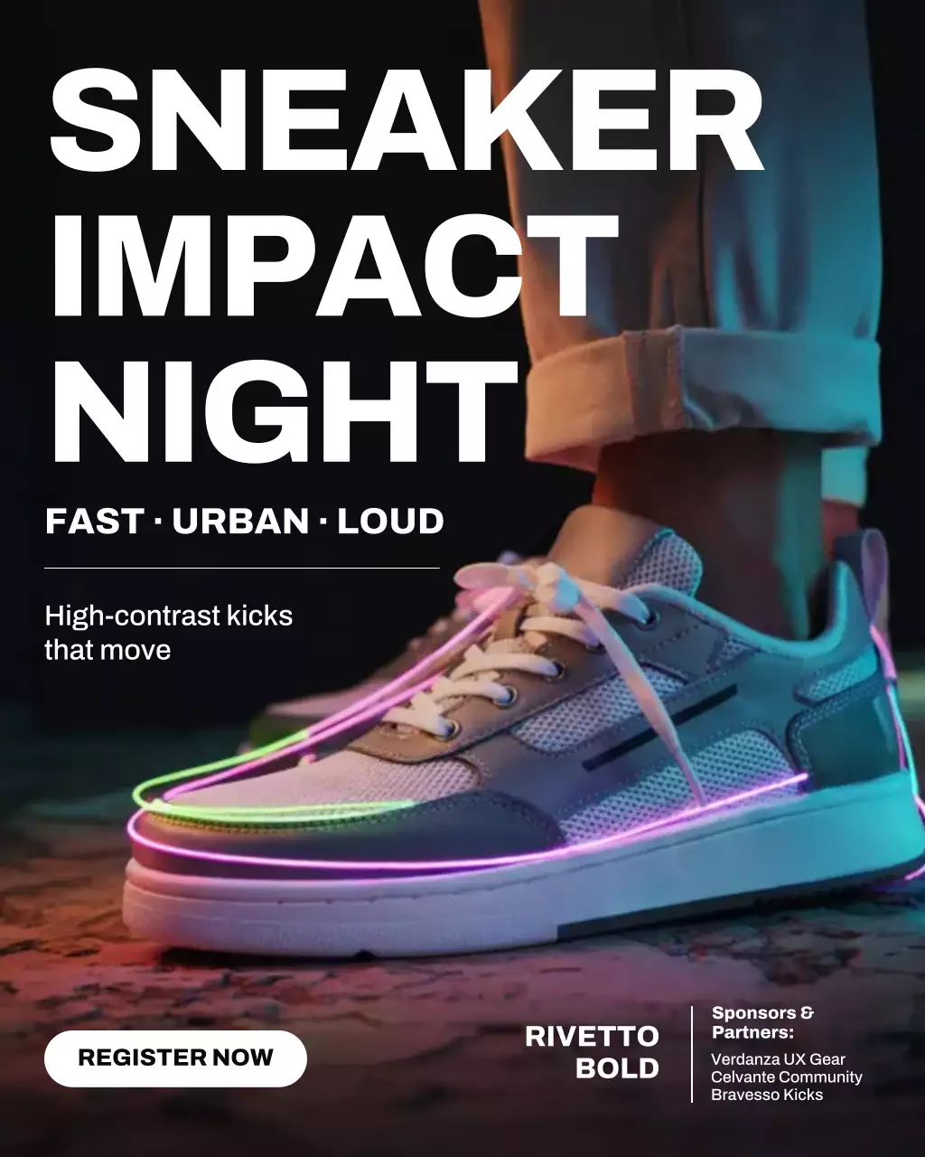 Neon Urban Sneaker Promotion Instagram Post