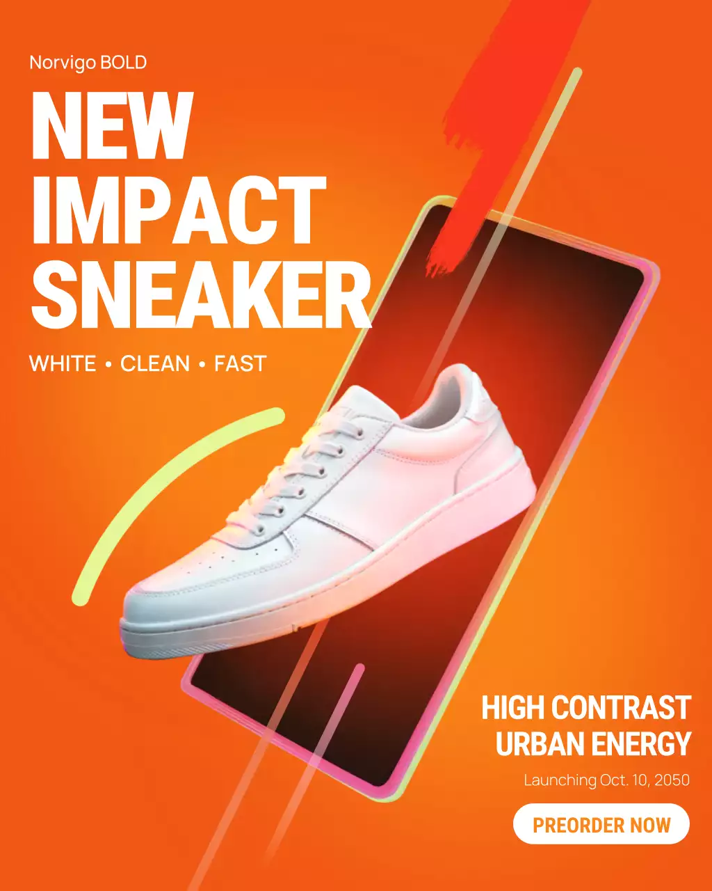 Orange Modern Sneaker Promotion Instagram Post