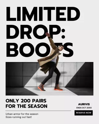 Orange Modern Boots Promotion Instagram Post