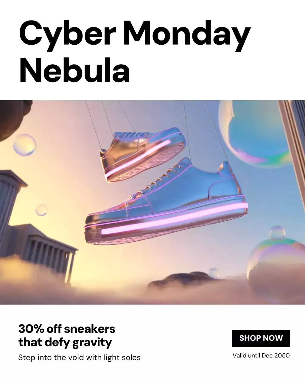 Rainbow Futuristic Sneaker Promotion Instagram Post