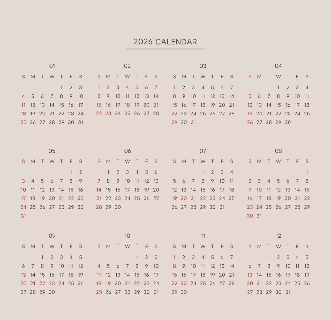 ベージュとグリーンのかわいい2025年子犬の卓上カレンダー