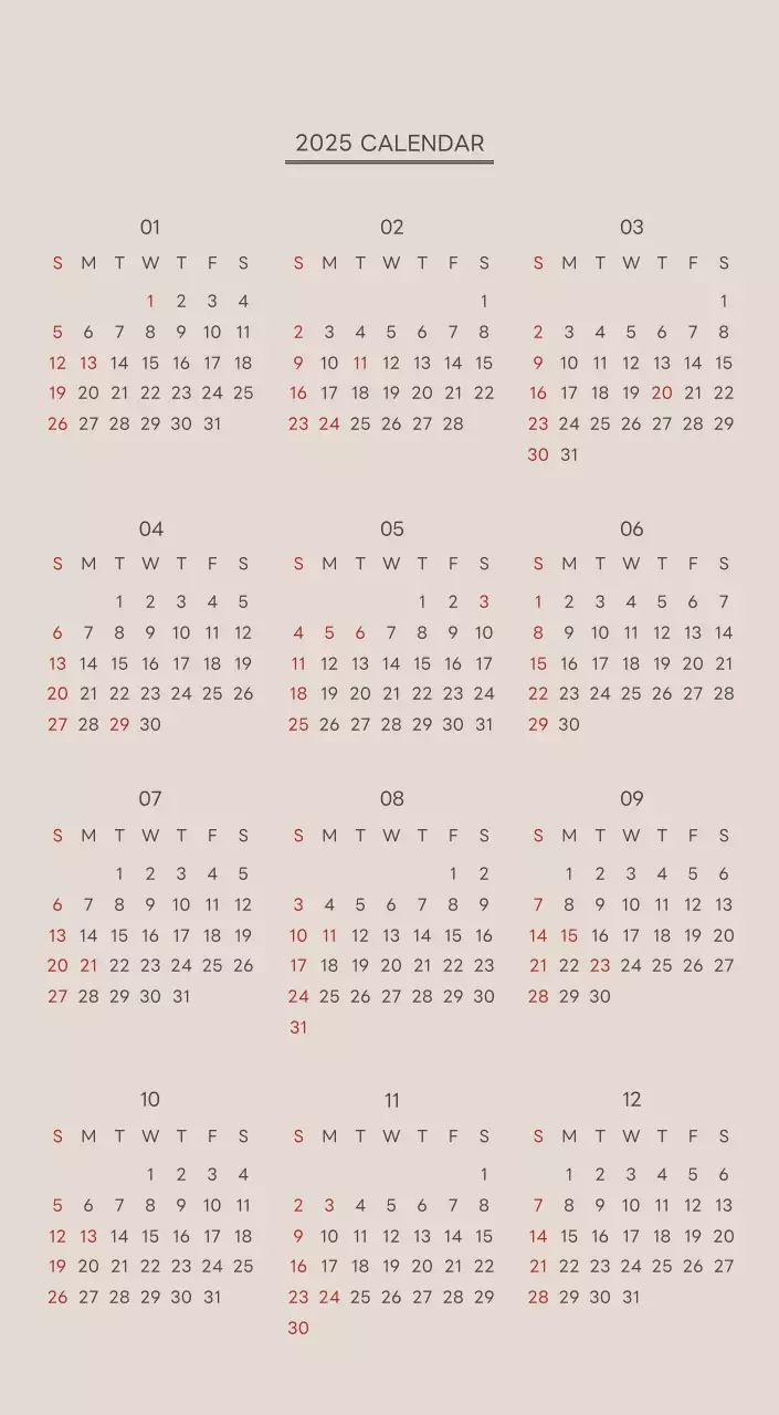 ベージュとグリーンのかわいい2025年の子犬卓上カレンダー