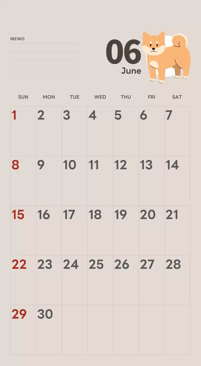 ベージュとグリーンのかわいい2025年の子犬卓上カレンダー