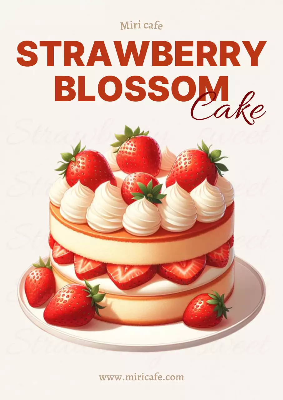 빨강과 아이보리의 빈티지한 디저트 광고