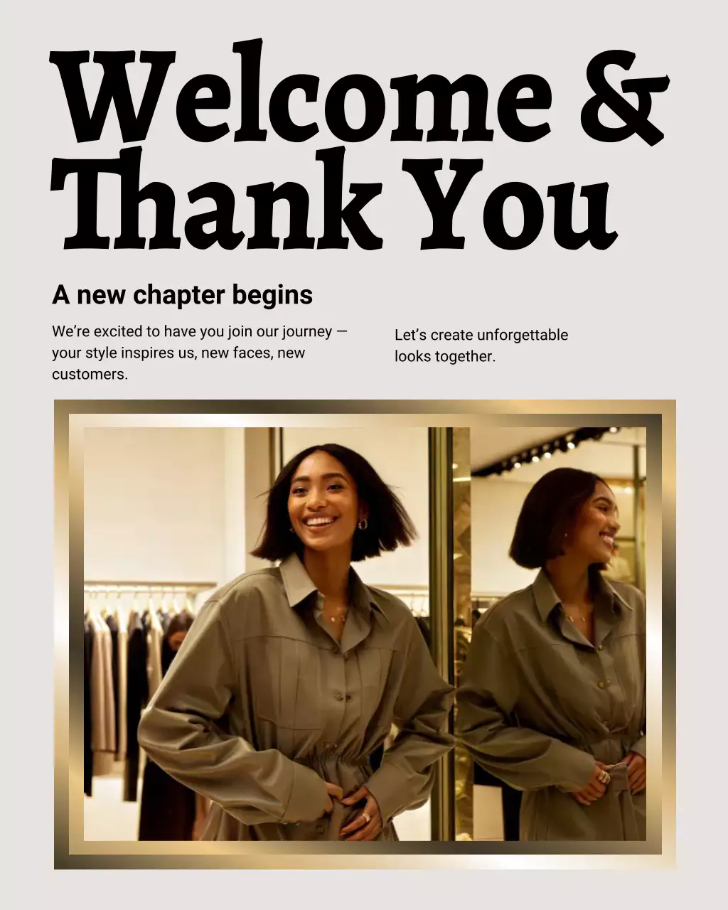 Beige Modern Fashion Announcement Instagram Post