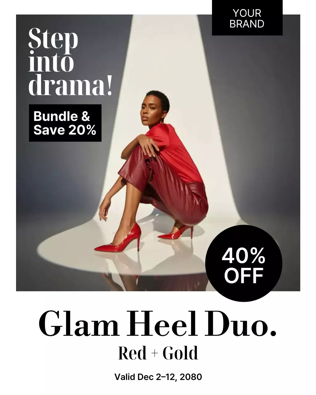 Red Modern Fashion Promotion Instagram Post