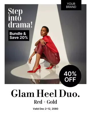 Red Modern Fashion Promotion Instagram Post