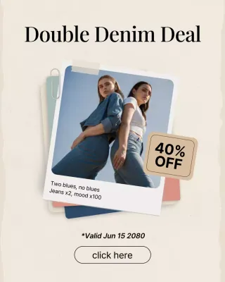 Blue Trendy Fashion Promotion Instagram Post