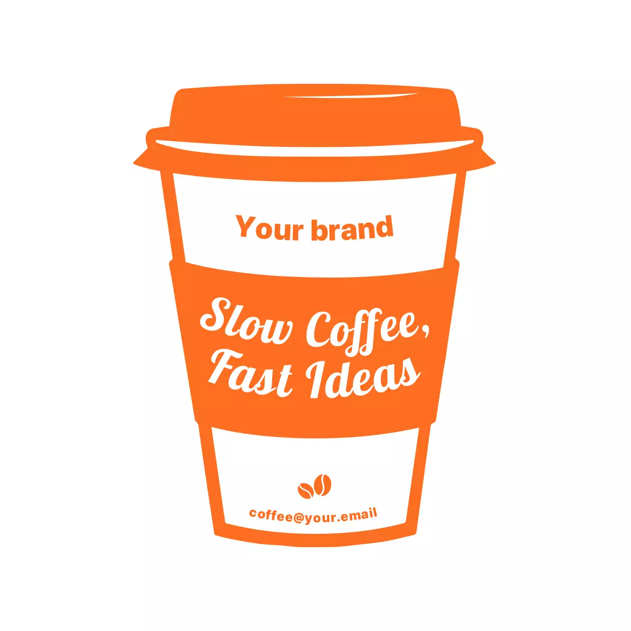 オレンジ シンプル コーヒー ロゴ イラスト