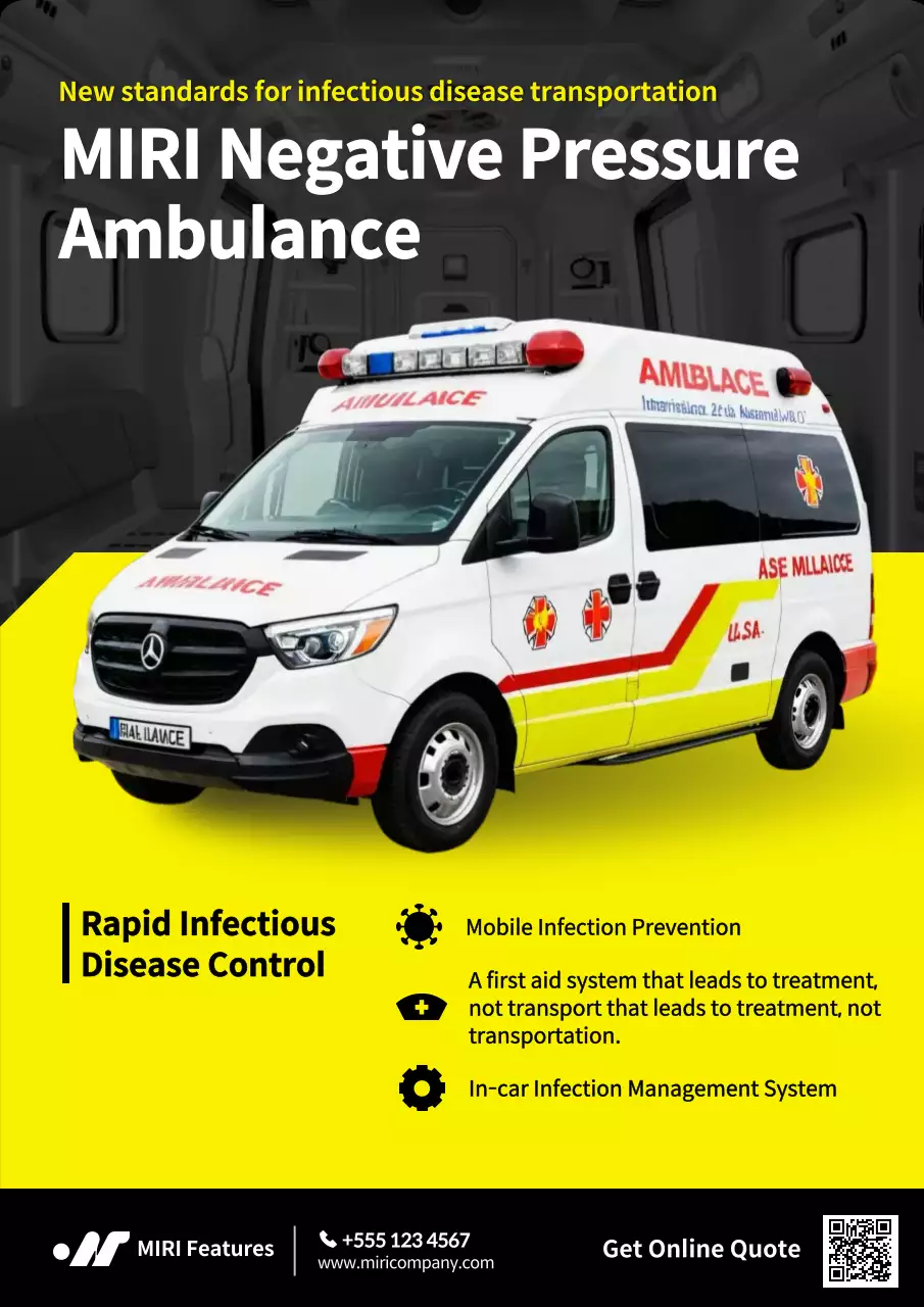 Quảng cáo xe cứu thương màu vàng nổi bật