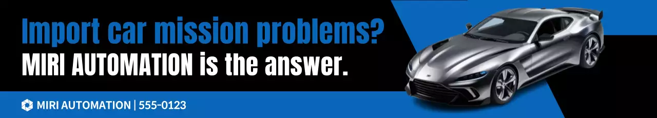 Anúncio de carro moderno azul