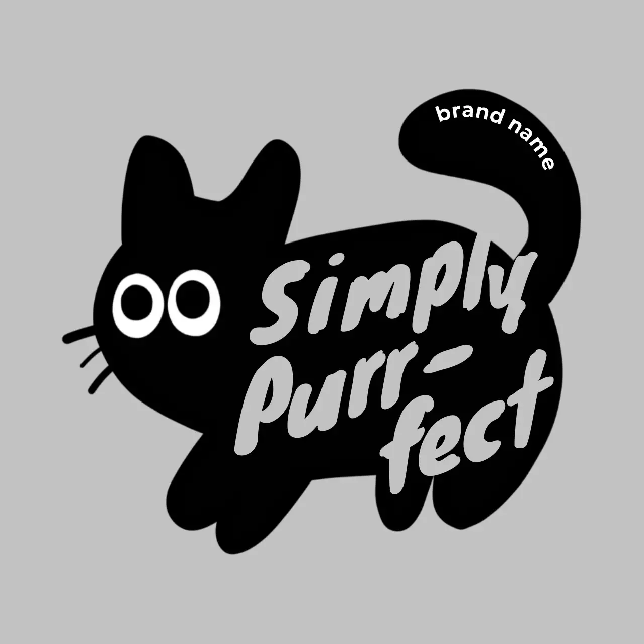 黒 かわいい キャット ステッカー イラスト