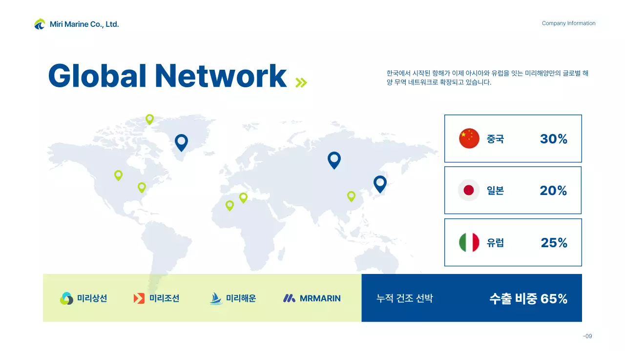 파랑 모던 회사소개서 홍보