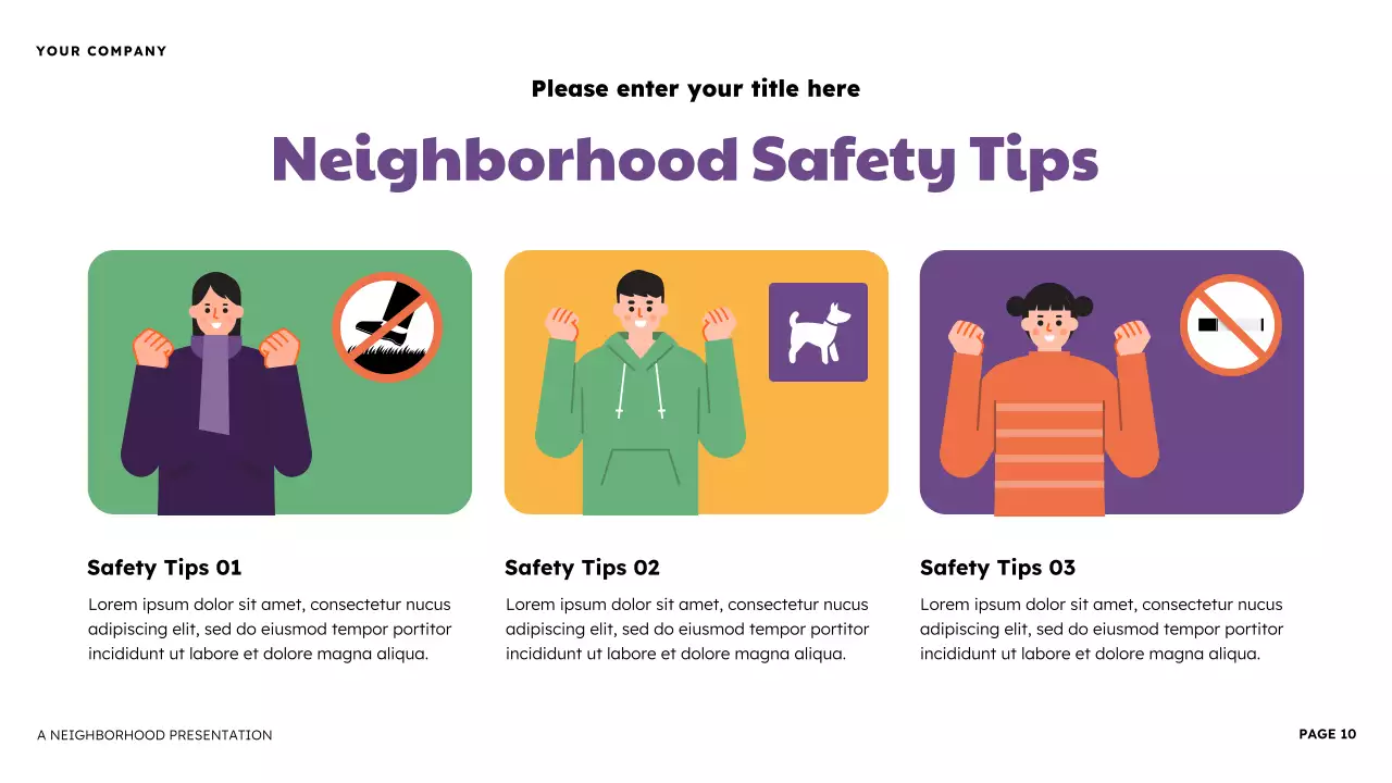 Orange and Purple Illustrative Neighborhood Presentation