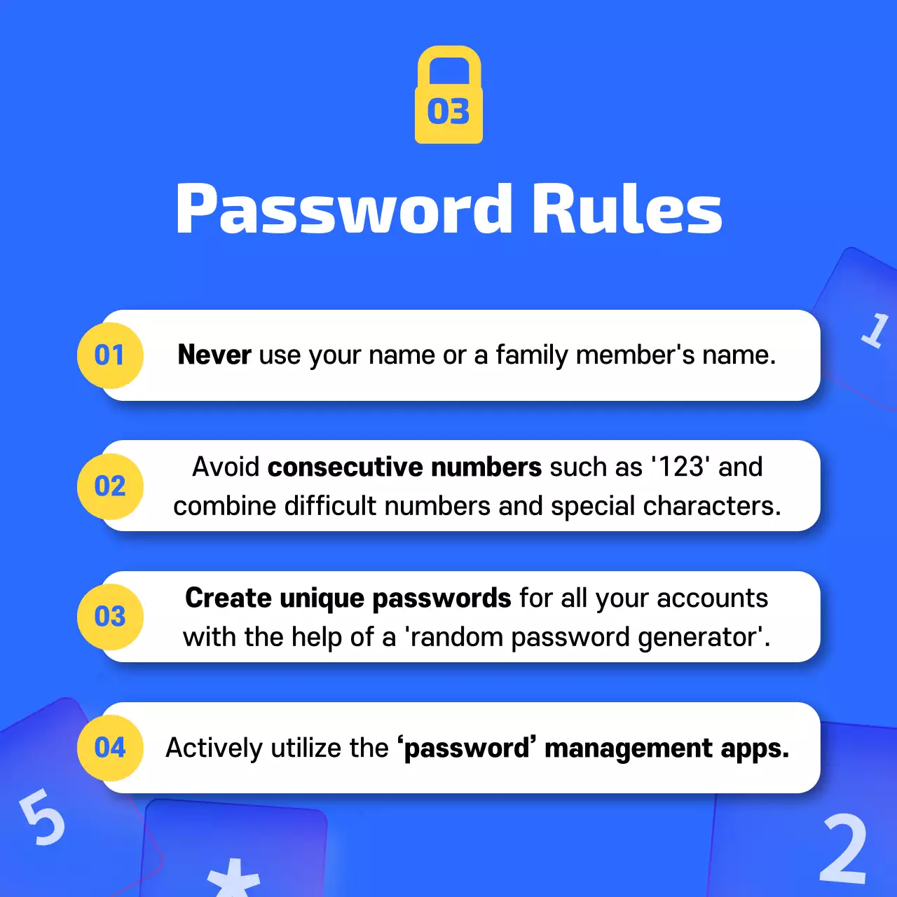 Blue Modern Password Guide Instagram Carousel
